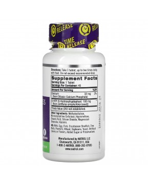 Natrol, 5-гидрокситриптофан, медленное высвобождение, с повышенной силой действия, 100 мг, 45 таблеток